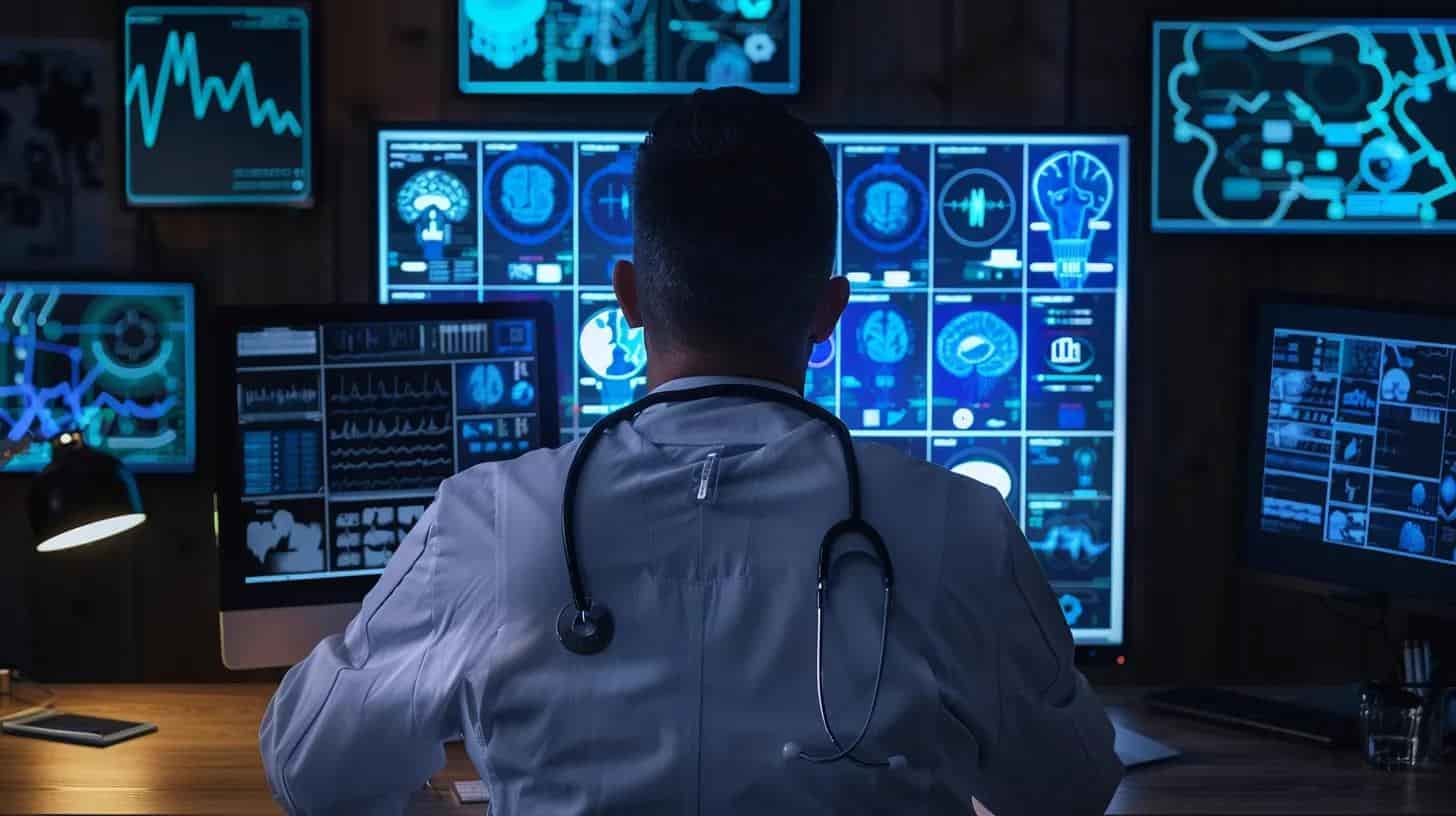 Doctor preparing ahead of time by planning tasks using technology