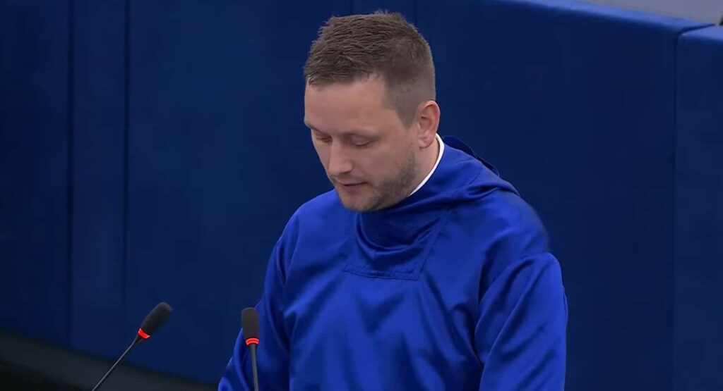 Greenland Prime Minister Jens-Frederik Nielsen speaking at European official event