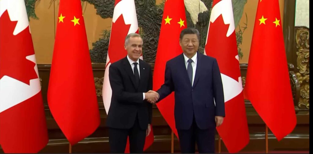 Canadian Prime Minister and Chinese President Meeting at Beijing