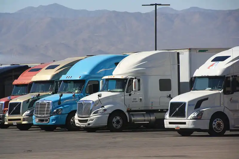 Commercial trucks in U.S. as the EPA blocks California’s new truck emission rule.