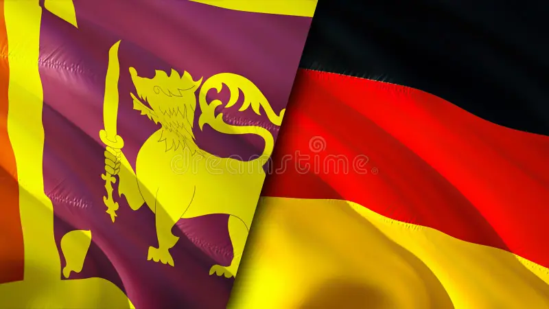 Sri Lanka and Germany flags representing business collaboration
