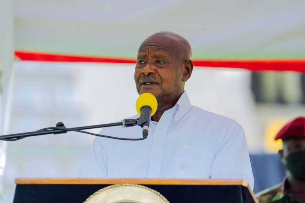 President of Uganda speaking about the election