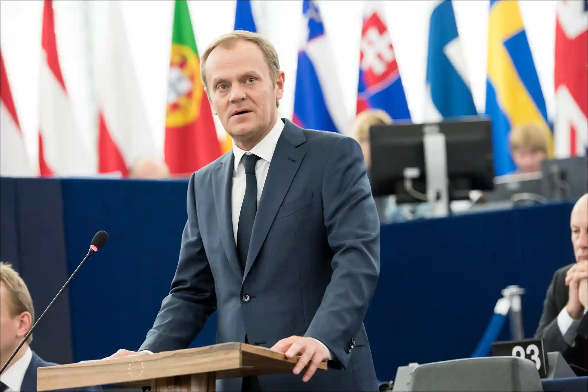 Poland Prime Minister Donald Tusk talks about US ambassador conflict