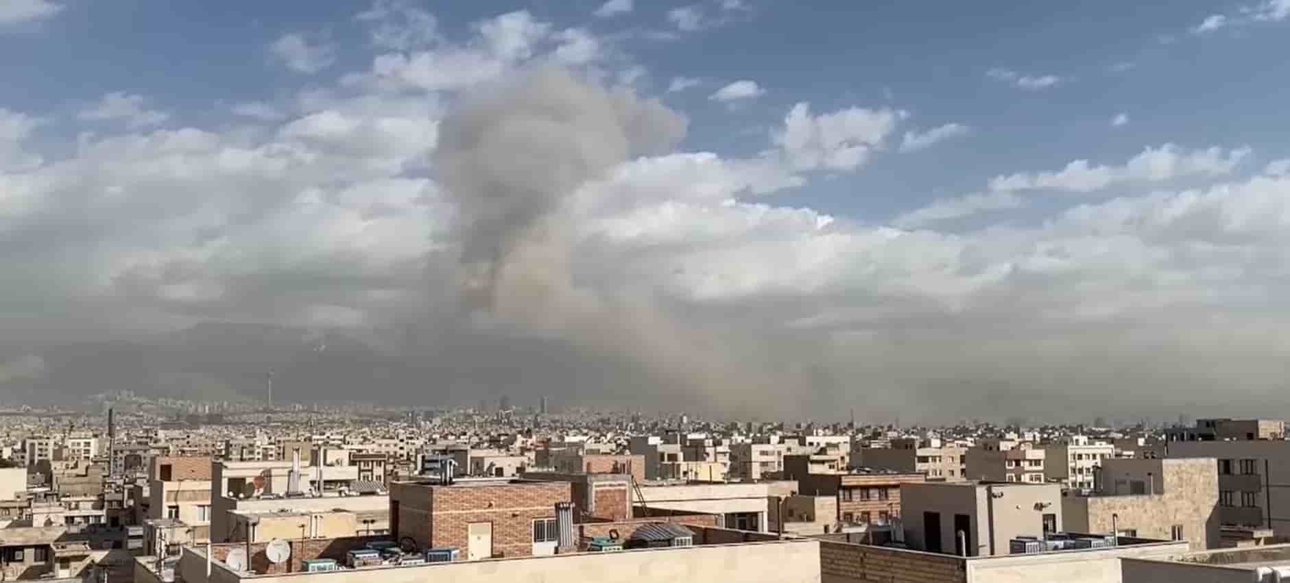 Smoke rising over Tehran after US and Israel launched strikes on Iran in 2026.